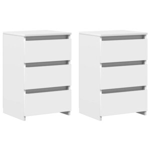 vidaXL Tables de chevet 2 Pièces blanc 40x35x62 5 cm bois d'ingénierie