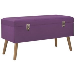 Banc banquette avec compartiment de rangement 80 cm violet velours 02_0010725