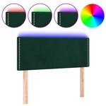 vidaXL Tête de lit à LED Vert foncé 80x5x78/88 cm Velours
