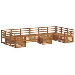 vidaXL Ensemble de canapés d'extérieur 11 Pièces Naturel