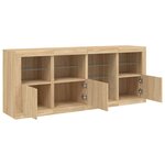vidaXL Buffet avec lumières LED chêne sonoma 164x37x67 cm