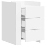 vidaXL Table de chevet blanc 45x50x65 cm bois d'ingénierie