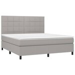 vidaXL Sommier à lattes de lit et matelas et LED Gris clair 160x200 cm
