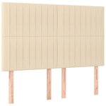 vidaXL Cadre de lit avec tête de lit Crème 140x200 cm Tissu