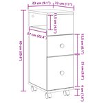 vidaXL Cabinet de salle de bain étroit avec roues en bois d'ingénierie chêne noir