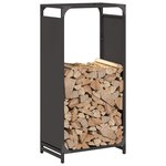 vidaXL Portant de bois chauffage noir 44x28x90 cm