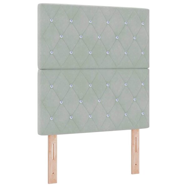 vidaXL Tête de Lit LED Argyle Manuel Gris clair 80 cm Velours