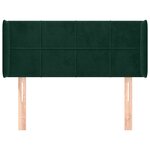 vidaXL Tête de lit avec oreilles Vert foncé 93x16x78/88 cm Velours
