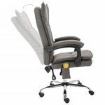 vidaXL Chaise de bureau de massage Gris Tissu