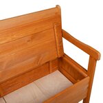 vidaXL Banc extérieur Marron 119 x 76 x 44cm Bois de pin massif