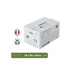 Pack and Move - Lot 20 cartons stockage - 58 x 40 x 30 cm - Poignées renforcées - 1 marqueur offert