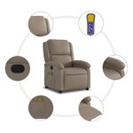 vidaXL Fauteuil de massage inclinable Cappuccino Similicuir