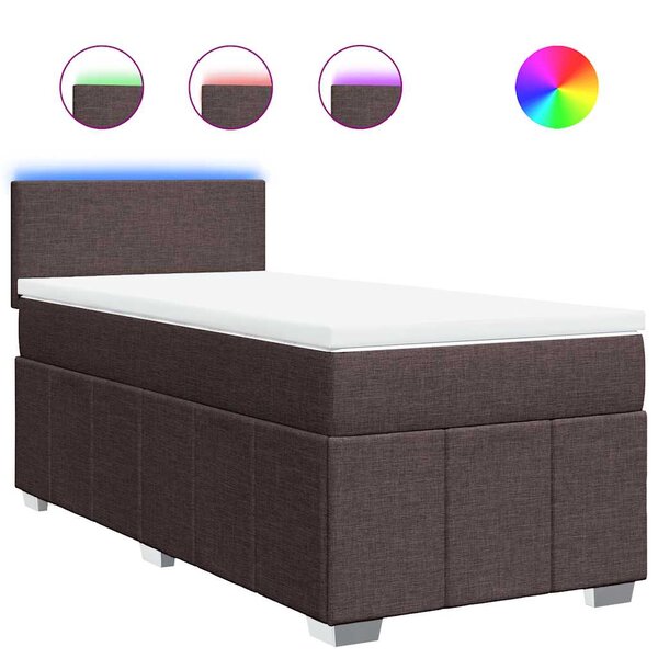 vidaXL Sommier à lattes de lit avec matelas Marron foncé 90x200 cm