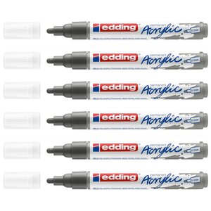 Marqueur Acrylique Moyen 5100 Anthracite Pointe Ronde 2-3 mm x 6 EDDING