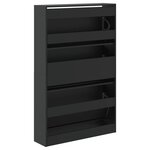 vidaXL Armoire à chaussures noir 80x21x125 5 cm bois d'ingénierie
