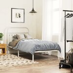 vidaXL Cadre de lit métal sans matelas avec tête de lit blanc 90x200cm