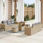vidaXL Ensemble de canapé de jardin 9 Pièces beige et gris clair