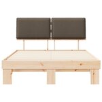 vidaXL Cadre de lit avec tête de lit rembourrée Taupe 140 x 190 cm