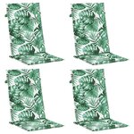 vidaXL Coussins de chaise à dossier haut lot de 4 modèle de feuille