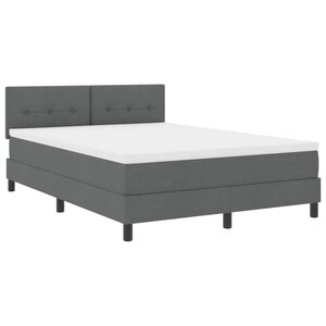 vidaXL Lit à ressorts avec matelas Gris foncé 160 x 200 cm tissu