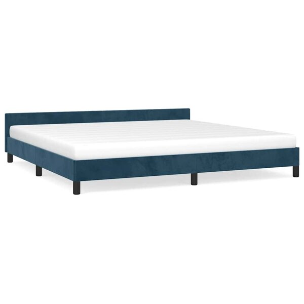 vidaXL Cadre de lit sans matelas bleu foncé 200x200 cm velours