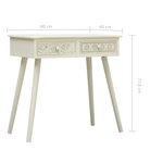 vidaXL Table console avec 2 tiroirs Gris sculpté 80x40x77 8 cm Bois