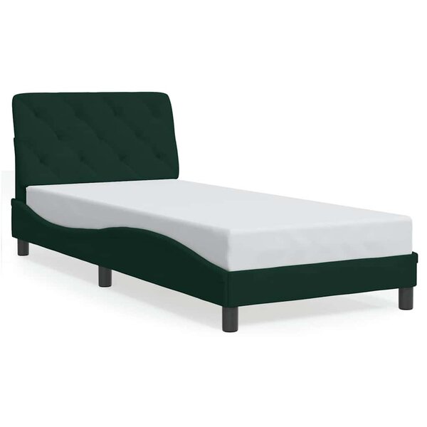 vidaXL Cadre de lit sans matelas vert foncé 90x200 cm velours