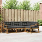 vidaXL Ensemble de canapés d'extérieur 4 Pièces Naturel et Anthracite