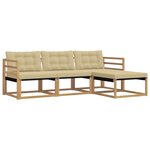 vidaXL Ensemble de canapés d'extérieur 4 pc Blanc et Beige