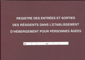 Registre des entrées / Sorties EHPAD 21 x29,7 cm horizontal 96p ELVE