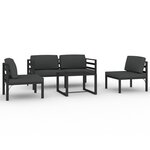 Salon de jardin meuble d'extérieur ensemble de mobilier 5 pièces avec coussins aluminium anthracite 02_0016299