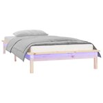 vidaXL Cadre de lit à LED sans matelas 100x200 cm bois massif
