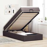 vidaXL Cadre de lit ottoman avec matelas marron foncé 80x200 cm tissu