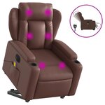 vidaXL Fauteuil inclinable de massage électrique marron similicuir
