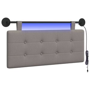 vidaXL Tête de lit suspendue Taupe Tissu