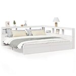 vidaXL Lit bibliothèque sans matelas 160x200 cm bois massif de pin