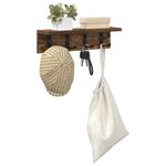vidaXL Porte-manteau mural avec étagère Chêne fumé 40 x 10.5 x 10.5 cm