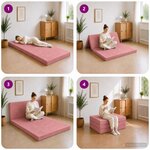 vidaXL Canapé-lit pliable 90 x 67 x 45 cm Rose