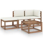 vidaXL Salon palette de jardin 4Pièces avec coussins Bois de pin imprégné