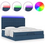 VidaXL Cadre de lit ottoman avec matelas bleu 160x200 cm tissu
