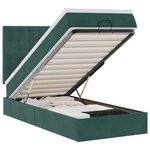 vidaXL Cadre de lit ottoman avec matelas vert foncé 90x190 cm velours