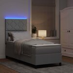 vidaXL Lit à ressorts avec matelas Gris clair 80 x 200 cm tissu