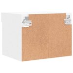 vidaXL Table de chevet murale avec lumières LED blanc