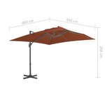 vidaXL Parasol déporté avec mât en aluminium terre cuite 400x300 cm