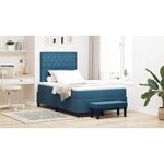 vidaXL Lit à ressorts avec tête de lit Bleu foncé 200 x 120 cm Velours