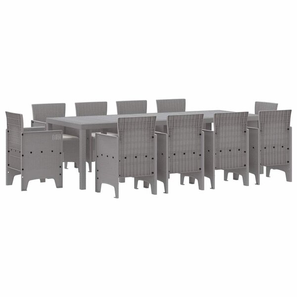 vidaXL Ensemble de salle à manger pour jardin 11 Pièces Gris clair