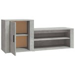 vidaXL Armoire à chaussures Gris béton 130x35x54 cm Bois d'ingénierie