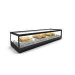 Vitrine chaude série logic - 840 à 1190 mm - sayl - sans éclairage led - acier inoxydable1190 mm 840x225x395mm