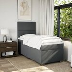 vidaXL Sommier à lattes de lit avec matelas Gris foncé 100x200cm Tissu
