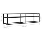 vidaXL Meuble TV Marbre noir 160x40x40 5 cm Verre trempé